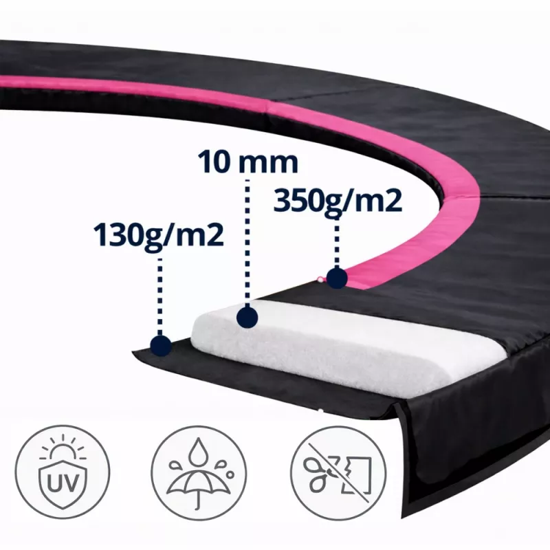 LEAN SPORT Cobertura de Molas para Trampolim Sport Max 10ft Preto-Rosa