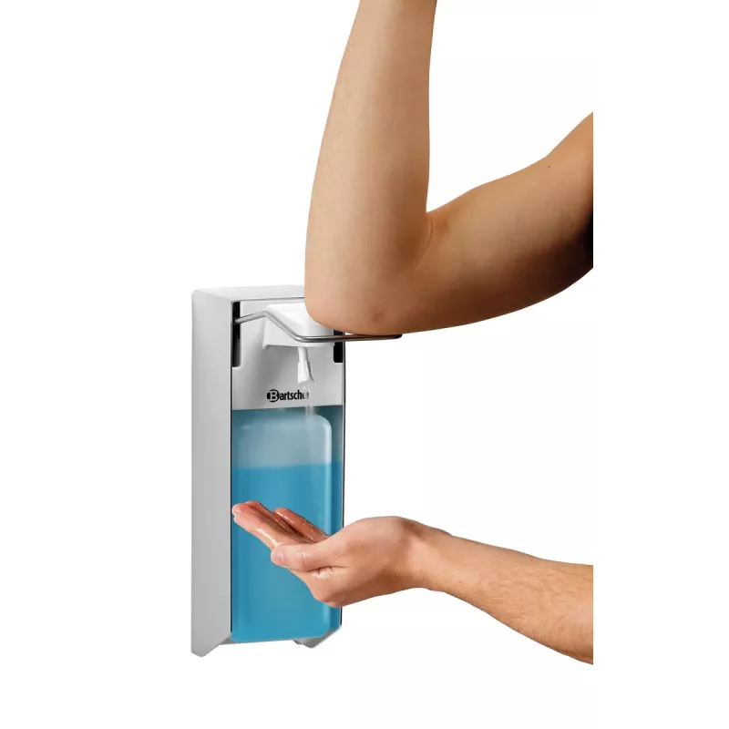 Dispensador de desinfetante Bartscher PS 0,9L-W 850019 prateado/branco plástico 0,9 L montagem na parede manual