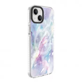 Capa Evelatus para Apple iPhone 15 Plus PC+TPU com MagSafe – Custom Marble Purple