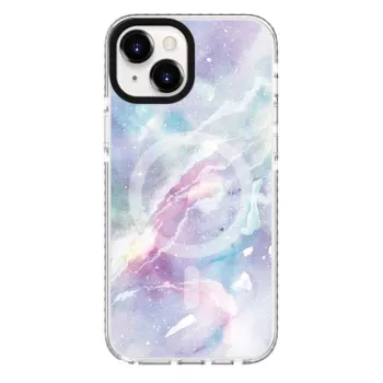 Capa Evelatus para Apple iPhone 15 Plus PC+TPU com MagSafe – Custom Marble Purple