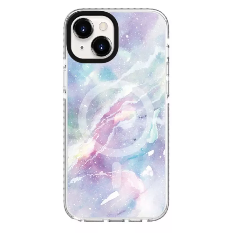 Capa Evelatus para Apple iPhone 15 Plus PC+TPU com MagSafe – Custom Marble Purple