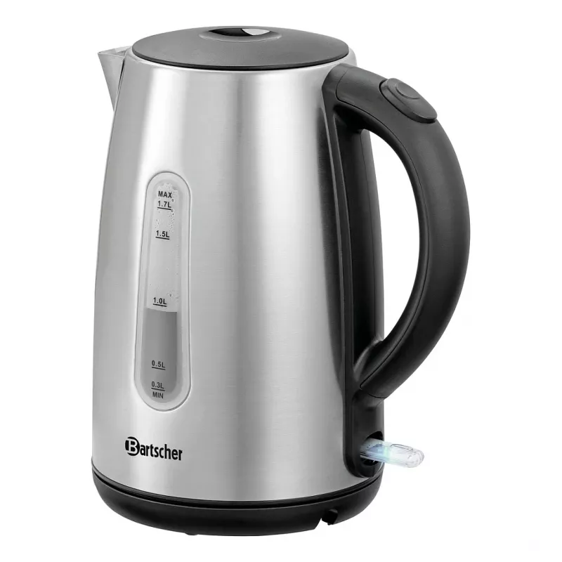 Chaleira elétrica sem fios Bartscher 200095 1,7L aço inoxidável 2200W prateada