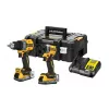 Conjunto duplo DEWALT 18V XR DCD800 DCF850 com 2x baterias Powerstack 1,7Ah
