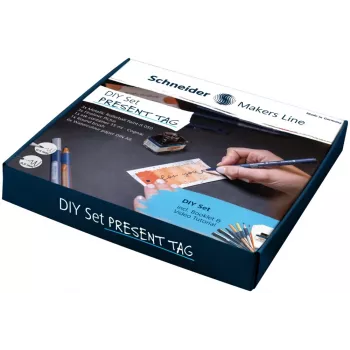 Schneider DIY Conjunto de etiquetas de presente Branco com marcadores metálicos dourado e prateado (ML85060902)