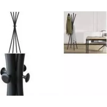 UNILUX TOTEM Cabide de pé, 1750 mm, metal preto, 8 ganchos 400188801