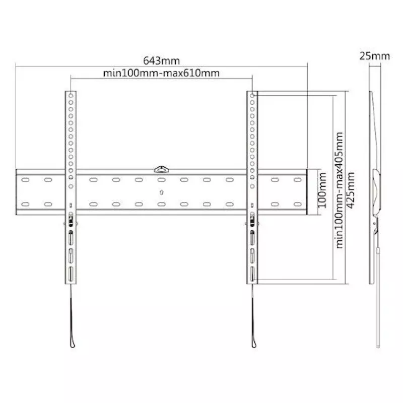 E+P WHS 106 Suporte de parede fixo para TV para ecrãs de 23-55 polegadas até 40 kg, VESA 75x75 a 400x400, Preto 0005625406