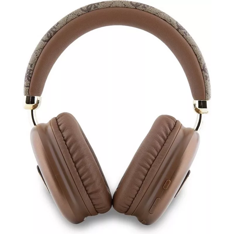 GUESS auscultadores over-ear Bluetooth 5.3 com logótipo 4G Triangle, castanho