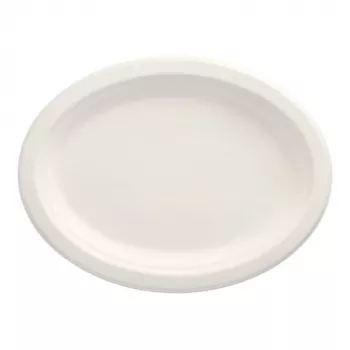 PAPSTAR pure pratos ovais de cana-de-açúcar 260 x 200 mm, 50 unidades, compostáveis, adequados para micro-ondas 89741