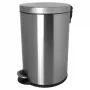 HELIT Classic balde de pedal 20 L aço inoxidável prateado anti-dedadas redondo com balde interior removível H2403600