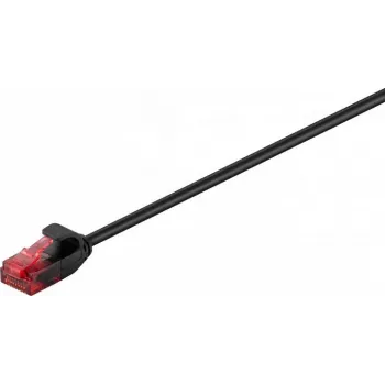Goobay cabo de rede CAT 6 Slim, U/UTP, preto, 0,5 m 93713