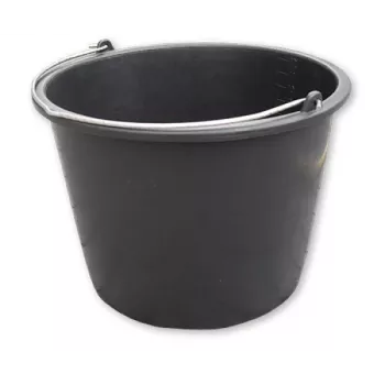 Bradas KTW16 balde de construção em PVC 16L, preto, redondo, com asa metálica e escala interior