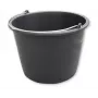 Bradas KTW16 balde de construção em PVC 16L, preto, redondo, com asa metálica e escala interior