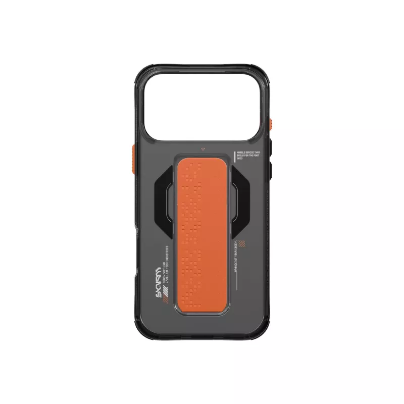 Capa Skinarma Haxa para iPhone 17 Pro Max com carregamento magnético + suporte com pega, grafite