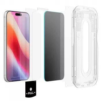 Película protetora de ecrã anti-espião em vidro temperado Spigen Glas.tR EZ Fit Pro HD para iPhone 18 Pro (pack de 2)
