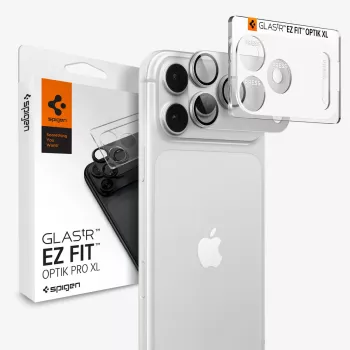 Proteção de objetiva de câmara Spigen Optik Pro GLAS.tR EZ FIT para iPhone 18 Pro – prateado