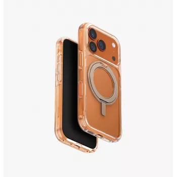 Capa UNIQ Swivix para iPhone 17 Pro com suporte rotativo de 360°, transparente