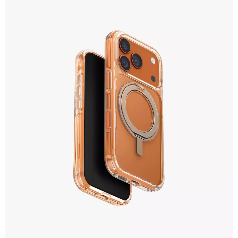 Capa UNIQ Swivix para iPhone 17 Pro com suporte rotativo de 360°, transparente