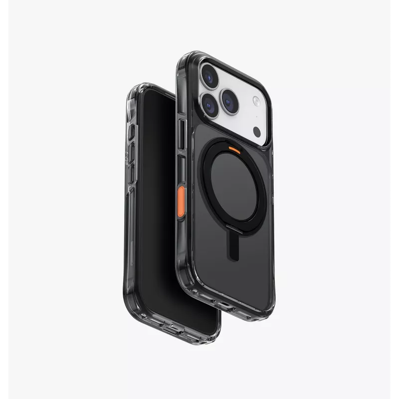 Capa UNIQ Swivix para iPhone 17 Pro com suporte rotativo de 360°, transparente