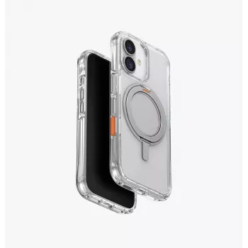 Capa UNIQ Swivix para iPhone 17 com suporte rotativo de 360°, transparente
