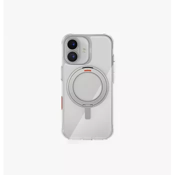 Capa UNIQ Swivix para iPhone 17 com suporte rotativo de 360°, transparente