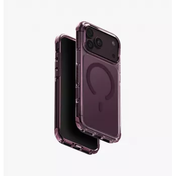 Capa com carregamento UNIQ Combat MagClick para iPhone 18 Pro Max / 17 Pro Max – vermelho-bordô