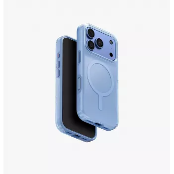 Capa com carregamento UNIQ Clario Magclick para iPhone 18 Pro / 17 Pro, azul