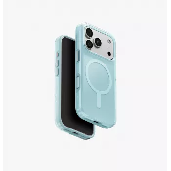 Capa com carregamento UNIQ Clario Magclick para iPhone 18 Pro / 17 Pro, azul