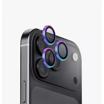 UNIQ Optix Aluguard (DX2) protetor de objetiva da câmara para iPhone 18 Pro / iPhone 18 Pro Max – iridescente com aplicador