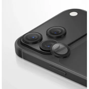 UNIQ Optix Aluguard (DX2) protetor de objetiva da câmara para iPhone 18 Pro / iPhone 18 Pro Max – preto com aplicador