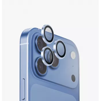 UNIQ Optix Aluguard (DX2) protetor de objetiva da câmara para iPhone 18 Pro / iPhone 18 Pro Max – azul com aplicador