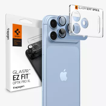 Spigen Optik Pro XL GLAS.TR EZ FIT vidro protetor de objetiva da câmara para iPhone 18 Pro Max – azul-claro