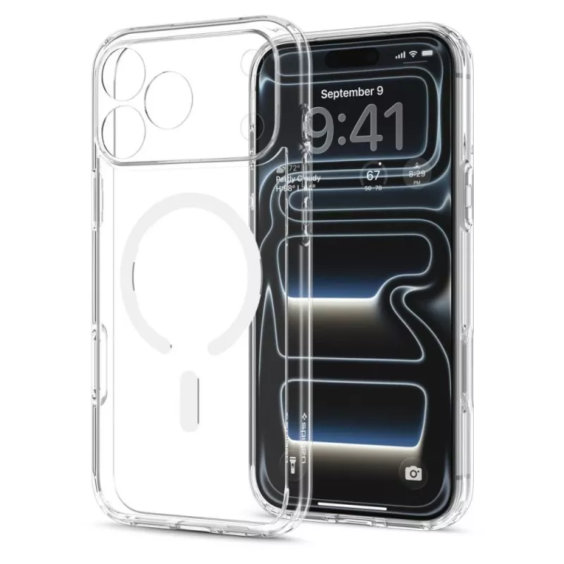Spigen Ultra Hybrid MagSafe capa para iPhone 18 Pro / 17 Pro - cristalino branco