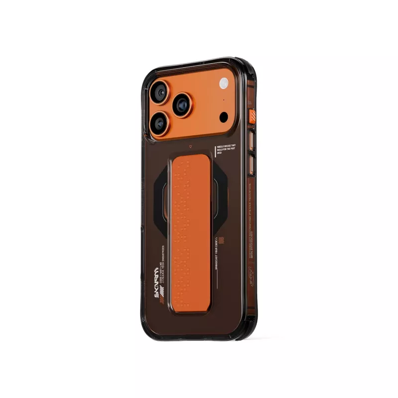 SKINARMA Haxa capa para iPhone 17 Pro com carregamento magnético e suporte de apoio, grafite