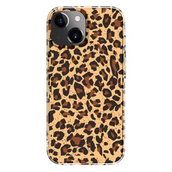 Capa de policarbonato Evelatus EVEAPP15PPDL para Apple iPhone 15, padrão de leopardo