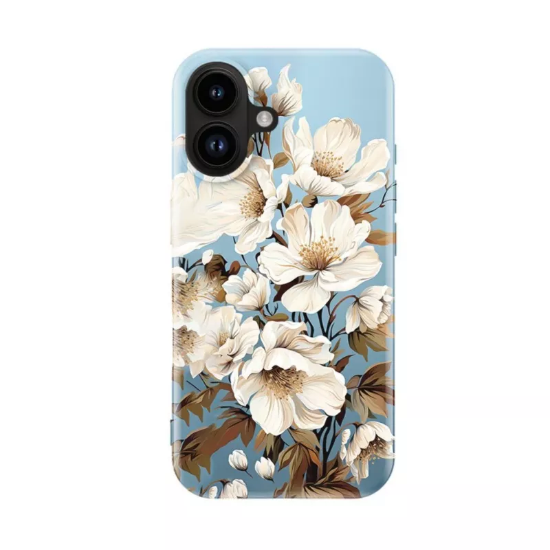 Capa fina Evelatus para Apple iPhone 16 com MagSafe – impressão personalizada Flower Blue
