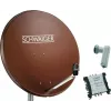 Sistema SAT SCHWAIGER 80 cm 6 participantes Quattro LNB (sem switch) vermelho tijolo com multiswitch 5/6