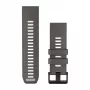 Pulseiras para relógio Garmin QuickFit 26, Pebble Grey/Silver Grey em silicone [010-14510-00]