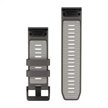 Pulseiras para relógio Garmin QuickFit 26, Pebble Grey/Silver Grey em silicone [010-14510-00]