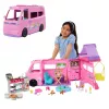 Conjunto de brincar com autocaravana de bonecas Barbie Dreamhouse Adventures, transforma-se em autocaravana de 7 áreas, mais de 60 acessórios, rosa