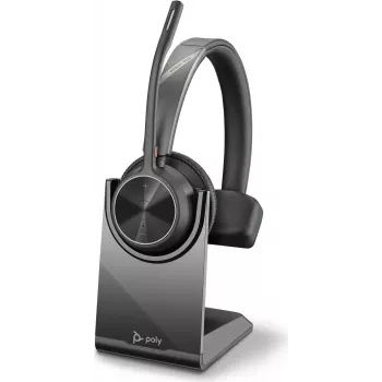 HP Poly Voyager 4300 UC Series 4310 headset sem fios on-ear com adaptador USB-C e base de carregamento, certificado Zoom 218474-01
