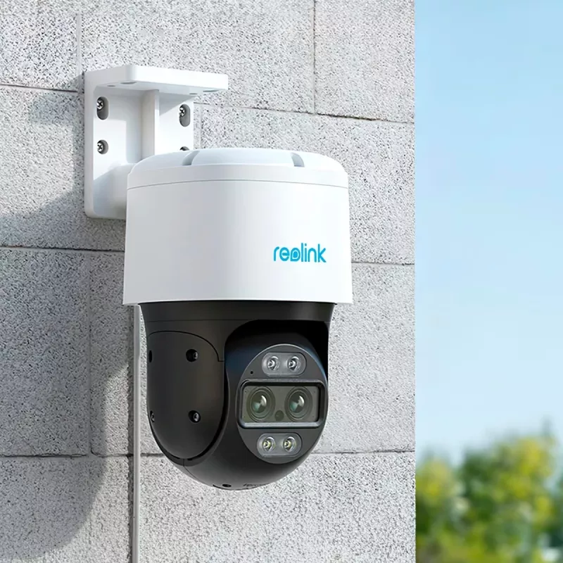 Reolink TrackMix Série P760 câmara IP PoE 4K com lente dupla e rastreio automático por zoom, visão noturna a cores, exterior/interior