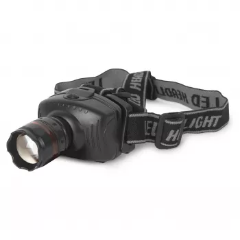 Lanterna de cabeça LED com zoom ENTAC EHL-ZOOM-1W-PL 1W, preta