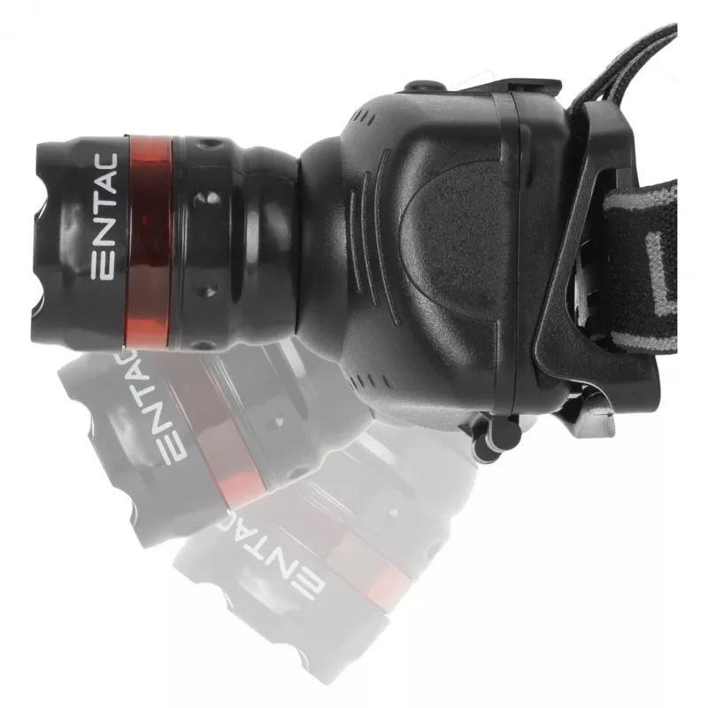 Lanterna de cabeça LED com zoom ENTAC EHL-ZOOM-1W-PL 1W, preta
