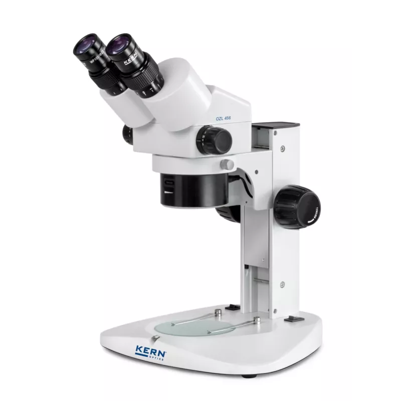 Microscópio estereoscópico com zoom Kern Optics OZL 456 binocular 50x luz incidente e transmitida LED