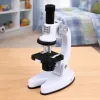 LEAN TOYS Conjunto Educativo Microscópio para Crianças Zoom 1200x Acessórios Branco