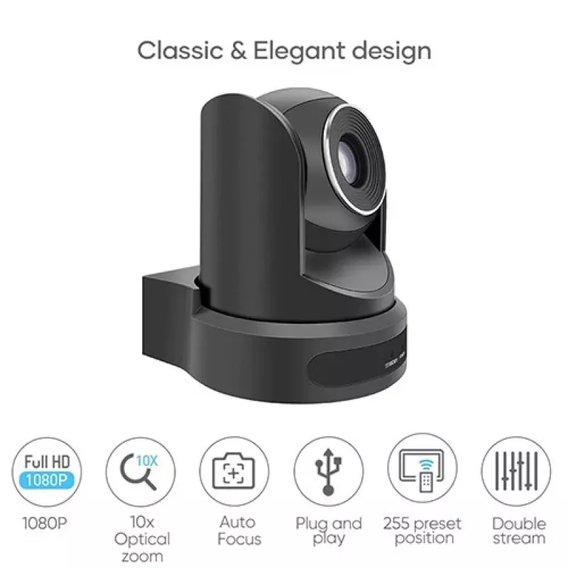 ROCWARE RC20 Câmara PTZ 1080p Zoom Ótico 12x HDMI USB 3.0 LAN