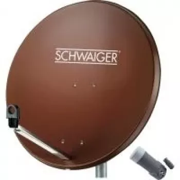 SCHWAIGER Conjunto de Antena Parabólica 80 cm com LNB Single, Vermelho Tijolo