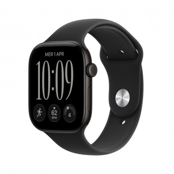 Apple Watch Series 12 GPS + Cellular 46 mm caixa de alumínio preta com bracelete desportiva preta – M/L