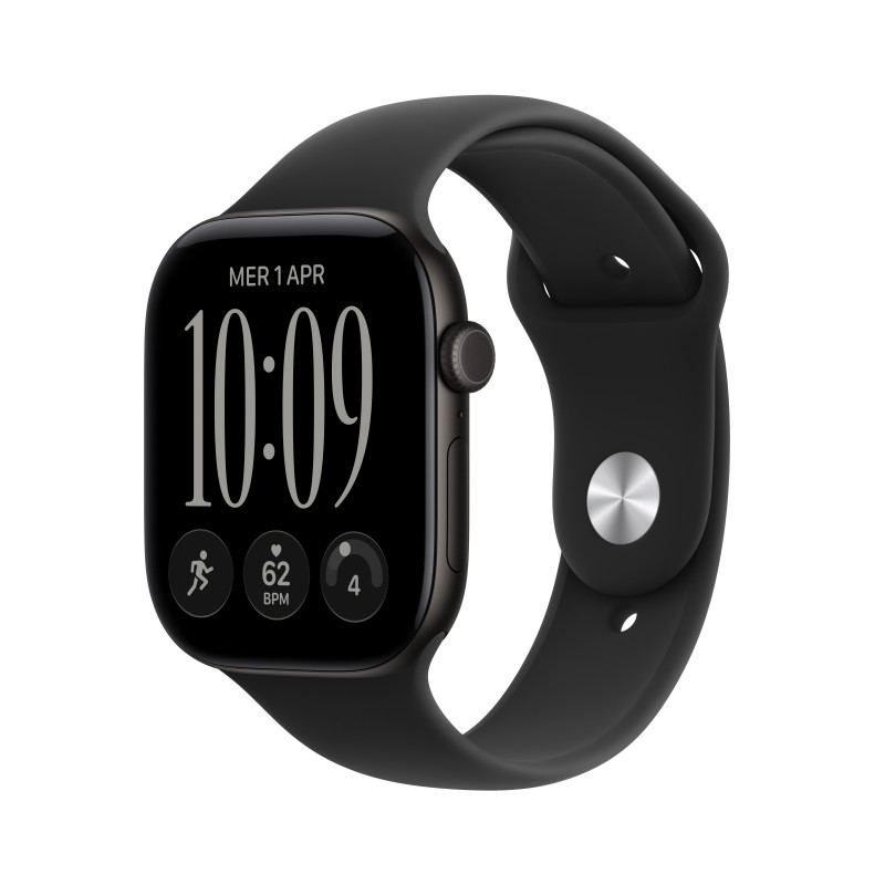 Apple Watch Series 12 GPS + Cellular 46 mm caixa de alumínio preta com bracelete desportiva preta – M/L