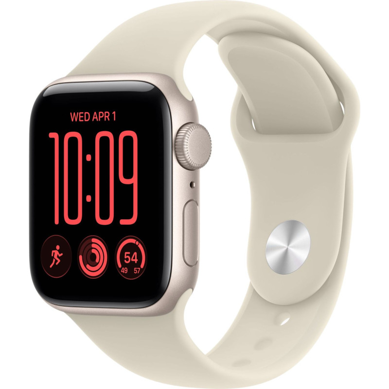 Apple Watch SE 3 GPS 40 mm caixa de alumínio Estrela Polar com bracelete desportiva Areia – S/M